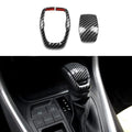 for Toyota RAV4 2023-2019 Gear Shift Knob Cover Carbon Fiber Grain Interior Protective Gear Shift Trim for Toyota Highlander 2023-2020 - color: Gear Shift Knob Cover