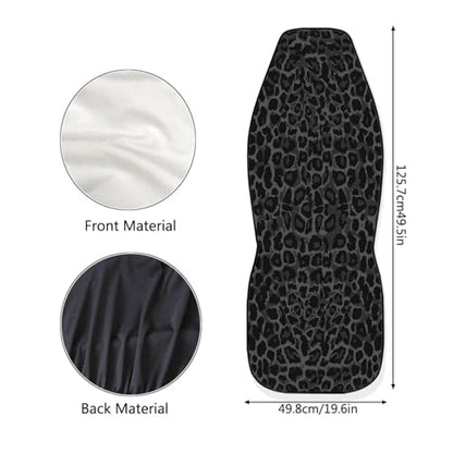 Black Leopard Print Car Seat Covers Universal Front Car Seats Anti-Slip Back Fabric Removable Automotive Accessories Suitable for Cars SUV - color: Black Leopard Print