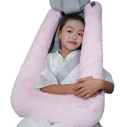 Keemall Car Pillow for Kids, Professional Inflatable Kids Car Pillow for Sleeping Carseat Travel - Safe, Reliable - Inflatable Travel Pillows for Kid Adult Car Seats Pink - color: Pink, size: Medium