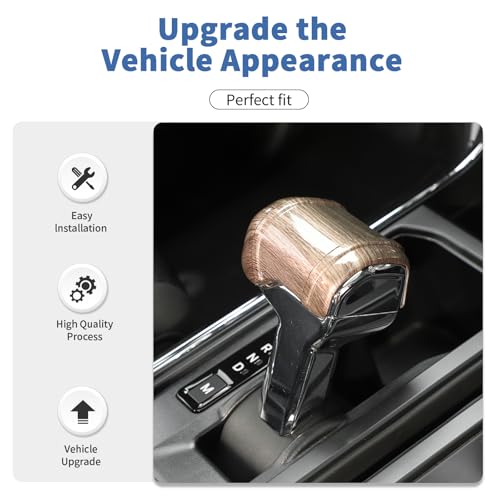 Gear Shift Knob Cover Stick Shifter Cap Cover Compatible with Ford F150 2021-2025+(Brown) - color: Brown