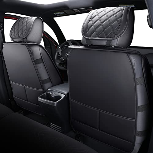 Toyota Tacoma Seat Covers Custom Fit 2005-2026 TRD Pro Magnetic Gray Limited SX Package Double Cab Pickup Truck Waterproof Leather Front Car Cushions (2 PCS Front, Black) - color: 2 PCS Front/Black