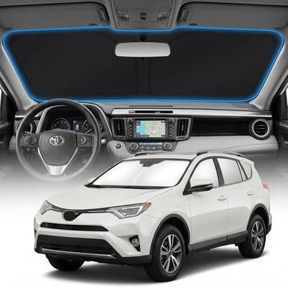 for Toyota Rav4 Sun Shade Windshield Cover - Custom Fit Rav4 Accessories 2013-2018 Sunshade Foldable UV Protection & Heat Shield Sun Visor Accessories - size: For Toyota Rav4 2013-2018