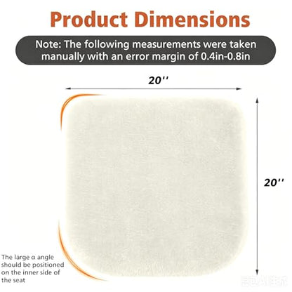 Faux Fur Car Seat Cushion 20 Inch, 18mm Medium Pile Seat Pad with Non-Slip TPE Backing for Cars, SUVs, Trucks, Office Chairs, White - color: White