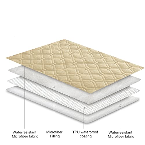 Ameritex Waterproof Dog Bed Cover Pet Blanket for Furniture Bed Couch Sofa Reversible - color: Beige+lightgrey, size: 30x53 Inch (Pack of 1)
