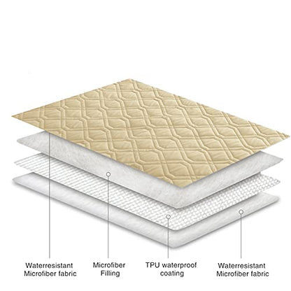 Ameritex Waterproof Dog Bed Cover Pet Blanket for Furniture Bed Couch Sofa Reversible - color: Beige+lightgrey, size: 30x53 Inch (Pack of 1)