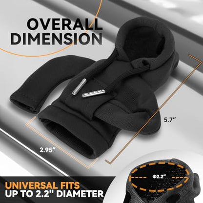 Auto Dynasty 2pcs Car Gear Shift Knob Hoodie, Mini Hoodie Shifter Cover, Automotive Interior Decoration, Gear Shifter Stick Protector, Auto Manual Transmission Lever Cover, Black