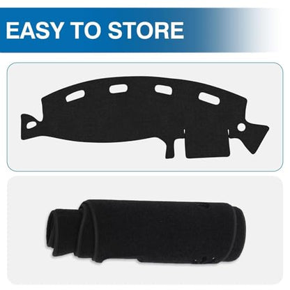 KUST Black Dash Cover for 1998-2001 Dodge Ram 1500 2500 3500 Polyester Dashboard Cover Non-Slip Center Console Dash Cover Interior Accessories for Ram Pickup Sunshade No Glare