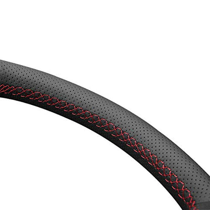 MEWANT Hand Sewing Breathable Car Steering Wheel Cover for Subaru WRX 2015-2021 / WRX STI 2015-2021 Steering Wheels Accessories for Subaru WRX (STI) - color: style-03:PU leather + suede + red thread