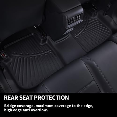 Floor Mats & Trunk Mat Backrest Mat for Toyota RAV4 2013-2017 2018（Not for Hybrid or Prime） TPE All Weather Protection 2 Rows Full Set Car Mats with Velcro Rear Seats Backrest - size: 2013-2018|For Toyota RAV4|Full Set