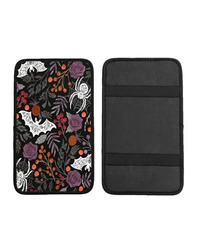 Car Handrail Box Cushion Soft Comfortable Anti Slip Middle Consoles Protector, Universal for Most Cars Trucks and SUV Fashion Car Interior Accessories Unisex - Bat Spider - color: Bat Spider