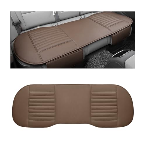 Leather Car Seat Cover, Breathable Rear Seat Bottom Cushion Pad Filling Bamboo Charcoal, Comfortable Anti-Slip Vehicle Long Bench Cover with Storage Pockets, Car Accessories (Coffee) - color: Coffee