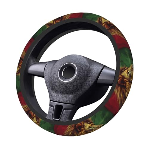 Jamaican Lion Flag Universal Steering Wheel Covers, Cute Car Accessories for Women Girls Car Truck - color: Jamaican Lion Flag