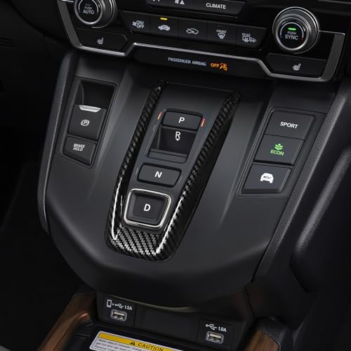 Hybrid Center Gear Shift Panel Decals for Honda CRV 2017 2018 2019 2020 2021 2022 Accessories CR-V ABS Carbon Fiber Interior Stickers, Black - color: Hybrid Center Gear Shift, Black