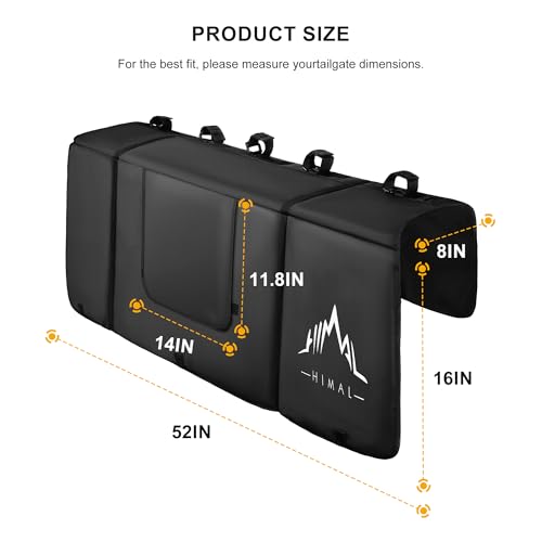 Himal Outdoors Tailgate Pad for Mountain Bike, Tailgate Protection Pad with Tool Pockets, Fits Most Truck Carries Up to 5 Bikes - color: Small for 5 bikes
