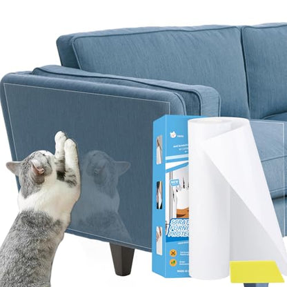 Goosheep Door Scratch Protector Door Dog Scratch Protector Dog Scratch Door Guard Pet Scratch Door Protector Couch Protector from Cat Claws Clear(7.9inch×393.7inch)
