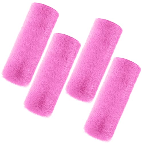 Boao 4 Pack Faux Sheepskin Car Seat Belt Pads Seatbelt Protector Soft Seat Belt Shoulder Strap Cover Comfort Harness Pad(Pink, 9.9 Inch) - color: Pink, size: 9.9 Inch