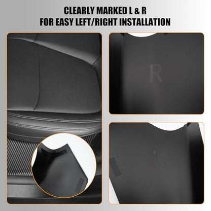8PCS Door Sill Protector for Tesla Model Y Juniper 2025–26, Door Entry Guard Set for Front & Rear Door Thresholds, Anti-Kick Interior Door Entry Covers (Carbon Fiber (Not fit 2026 Model Y Standard))