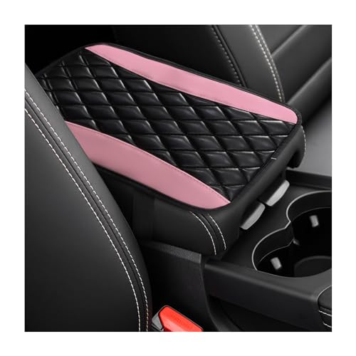 Car Center Console Cushion Pad, Universal Leather Waterproof Armrest Seat Box Cover, Comfortable Auto Armrest Cover Protector, Car Interior Decor Accessories for Most Vehicles (Pink) - color: Pink