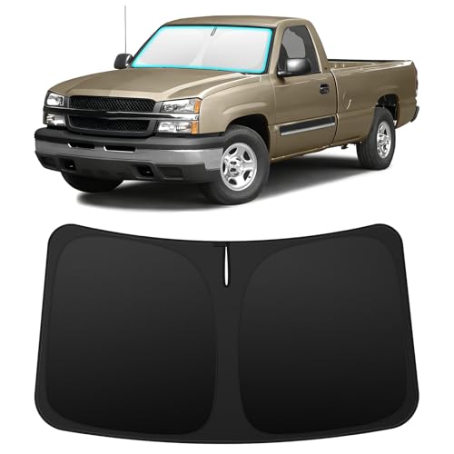 INSAUTO Custom Fit Windshield Sun Shade Accessories for Chevrolet/Chevy Silverado/GMC Sierra 1999-2006, Foldable Front Window Sunshade, UV & Heat Reflector, Keeps Interior Cool, Includes Storage Bag - size: for 1999-2006 Chevrolet Silverado/GMC Sierra