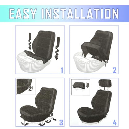 4PCS Cooling Car Seat Covers,Breathable Front Seat Covers with Mesh Construction and Foam Padding,Car Seat Protector to Reduce Back Sweating,Universal Car Interior for Car SUV (Gray) - color: Gray