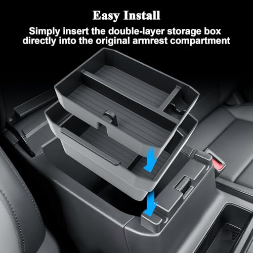 BIBIBO 2Packs for 2026 Subaru Outback Center Console Organizer 2026 Subaru Outback(Premium,Limited,Touring,Wilderness,Limited XT,Touring XT) Console Tray 2026 Outback Console Insert Tray-Double Layers - color: Black-Double Layer Organizer