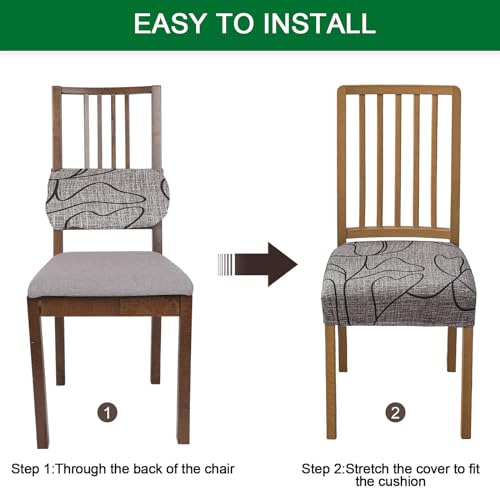 CRFATOP Printed Dining Room Chairs Seat Covers Set of 4 with Soft Bench Chair Cover Stretch Kitchen Chair Slipcover Washable Seat Cushion Slipcover Protector for Hotel Ceremony Banquet Wedding, 10 - color: Printed 10