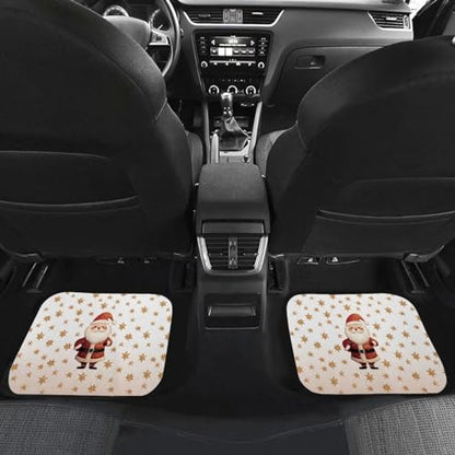 Father Christmas Print Car Vehicle Floor Mat Universal Fit All Weather Protection Rubber Carpets for Cars SUVs and Trucks,Set of 4 - color: Red Santa Christmas