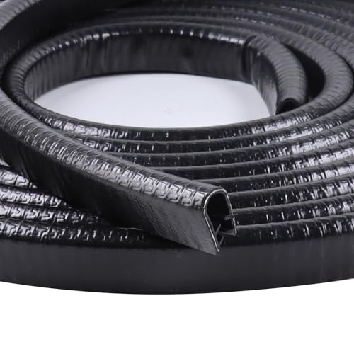 Edge Trim Black U-Channel Rubber Trim Edge with Metal 1/2" X 3/8" - Fit Gap 3/64" to1/4 Car Door Edge Sealing Strip, PVC Weather Stripping with Steel, Metal Edge Protector, 50FT - color: Black, size: 50Foot