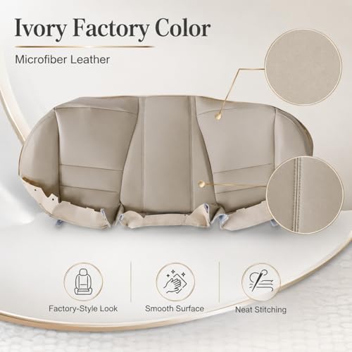NLQR Back Car Seat Cover, Rear Bench Bottom Vinyl Cover Tan Compatible with Honda Accord 2008 2009 2010 2011 2012 - color: Tan