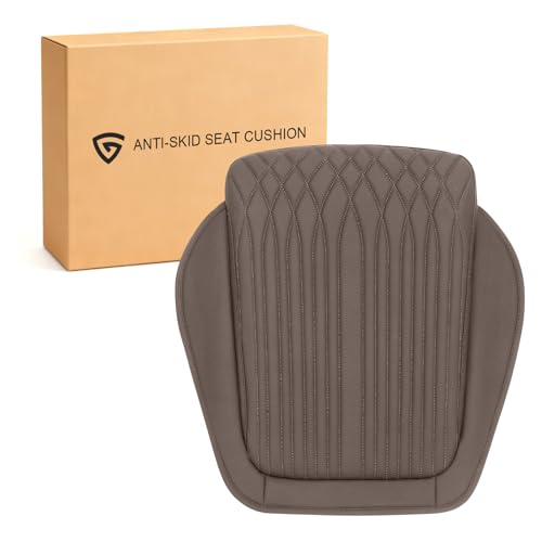 Universal Car Seat Cushion, Nappa Leather Ventilation Hole Breatheable Design for Driver Passenger, All-Season Anti-Slip Bottom Seat Cover,19.49in x 21.26in (1 Pieces/Coffee)