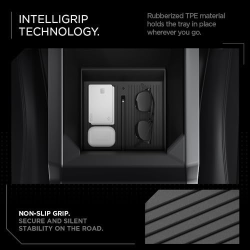 Spigen Center Console Organizer Tray Designed for Tesla Cybertruck Accessories 2026/2025/2024/2023 (Bottom) (Carbon Edition) - size: Bottom Organizer