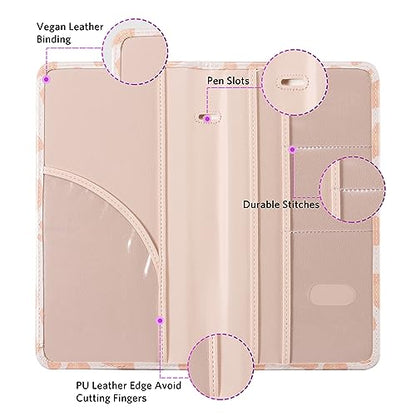 CoBak Car Registration and Insurance Holder - Vehicle Glove Box Car Organizer,Auto Truck Comparment Accessories Case with Magnetic Closure for Driver License,Cards - color: L-Leopard Pink
