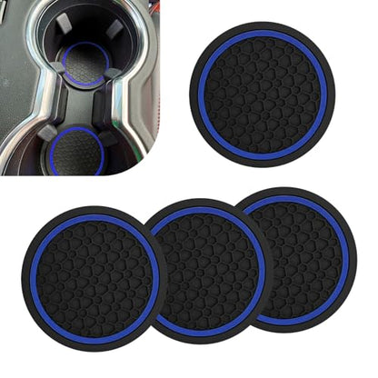 4PCS Car Cup Coasters, 2.75 Inch Cup Holder Coaster, Non-Slip Insert Auto Drink Holder, Cars Interior Accessories, Universal for Vehicles, SUVs, RVs (Blue) - color: Blue