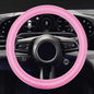Car Steering Wheel Cover, Silicone Non-Slip Steering Wheel Protector, 13/14/15/16 inch Ultra Thin Steering Wheel Protective Covers for Women Men, Universal Vehicle Accessories (Pink) - color: Pink