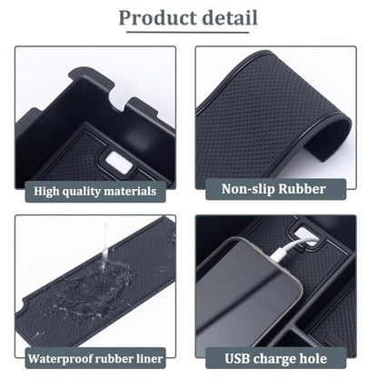 Center Console Organizer Tray Compatible with 2024 2025 2026 Subaru Impreza and Subaru Crosstrek Accessories ABS Material Insert Armrest Storage Box