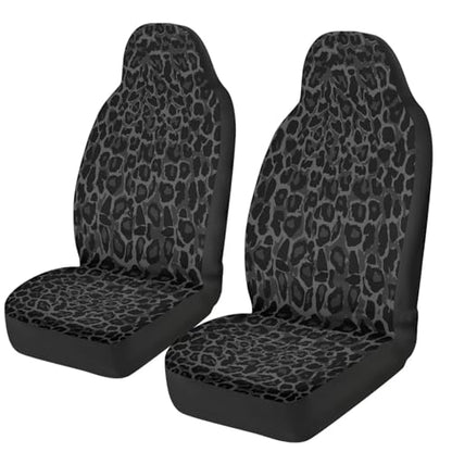Black Leopard Print Car Seat Covers Universal Front Car Seats Anti-Slip Back Fabric Removable Automotive Accessories Suitable for Cars SUV - color: Black Leopard Print