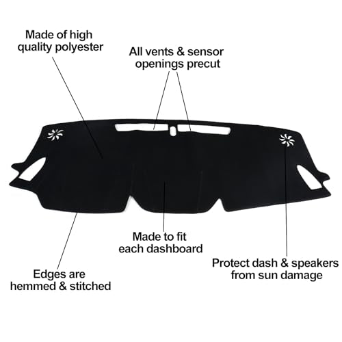 Dashboard Cover Mat for Subaru 2024 2025 2026 Crosstrek Accessories Black Flannel Material Anti-Slip Dash Cover Mat Sunshade Glare UV Rays Protector - size: for Subaru 2024-2026 Crosstrek