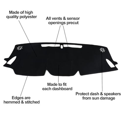 Dashboard Cover Mat for Subaru 2024 2025 2026 Crosstrek Accessories Black Flannel Material Anti-Slip Dash Cover Mat Sunshade Glare UV Rays Protector - size: for Subaru 2024-2026 Crosstrek