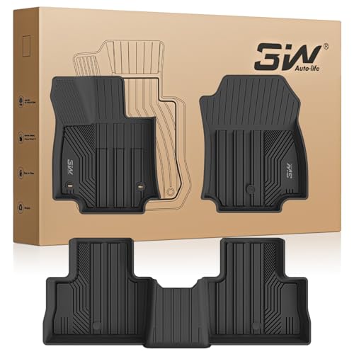 3W Floor Mats Fit Toyota RAV4 2019-2024 2025 (Not for Hybrid or Prime), TPE All Weather Custom Fit Floor Liner for Toyota RAV 4 LE/XLE/Limited/TRD/Adventure Car Mats, Black - size: 2. Toyota RAV4|19-25|Floor Mats