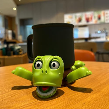 JOD® Turtle Cup Holder,Turtle Coaster with Funny Expression, Cup Holder with Liftable Limbs & Expressive Face for Turtles,Tortoise Lover Gag Gifts Home Decor(Light Green)