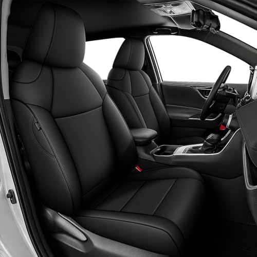 AOMSAZTO Custom Fit Car Seat Covers for Toyota RAV4 Hybrid 2019 2020 2021 2022 2023 2024 2025 Toyota RAV4 LE, XLE, XLE Premium, Limited-Full Set Faux Leather (Black) - color: Black, size: RAV4 2019-2025 Hybrid(LE/XLE/XLE Premium/Limited)