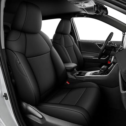 AOMSAZTO Custom Fit Car Seat Covers for Toyota RAV4 Hybrid 2019 2020 2021 2022 2023 2024 2025 Toyota RAV4 LE, XLE, XLE Premium, Limited-Full Set Faux Leather (Black) - color: Black, size: RAV4 2019-2025 Hybrid(LE/XLE/XLE Premium/Limited)