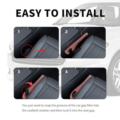 New Car Seat Gap Filler 2 Pack,Flexible Seat Gap Filler Strip to Avoid Dropping Items,Universal in Between Car Seats Catcher/Console Catcher for Cars Accessories Interior