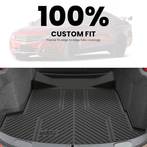 LASFIT Trunk Mat for Chevrolet Chevy Impala 2014-2020 (Not Fit Equipped with The Auto Stop/Start System), All Weather TPE Custom Fit Cargo Mat Trunk Liner for Chevy Impala Accessories, Black - size: Cargo Liner for Chevrolet Impala 2014-2020