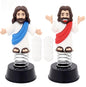 Yelakey 2PCS Dashboard Jesus Dancers Jesus Bobblehead with Open Arms Smile face Car Accessories with Sticky Pad for Christian Drivers Religious Believers Home Decoration - style: 1 Blue & 1 Red