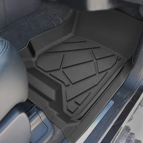KARPAL Floor Mats for 2014-2019 Chevy Silverado/GMC Sierra 1500(19 LD Only), 2015-2019 Silverado/Sierra 2500/3500 Double Cab, All-Weather TPE Custom Fit Floor Liners Car Accessories - style: 2014-2019 | For Chevy Silverado Double Cab| 1st & 2nd Row