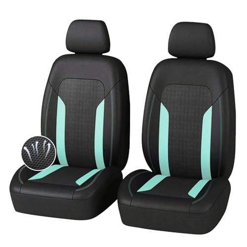 4PCS Cooling Car Seat Covers,Breathable Front Seat Covers with Mesh Construction and Foam Padding,Car Seat Protector to Reduce Back Sweating,Universal Car Interior for Car SUV (Mint) - color: Mint