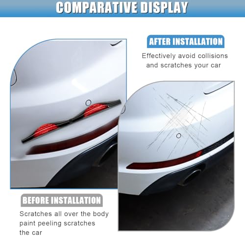2PCS Car Door Anti-Collision Strip, Car Side Door Edge Guards Protector Sticker, Self-Adhesive Bumper Protection Decorative Cover, Universal Auto Exterior Anti-Impact Trim Accessory (Red)
