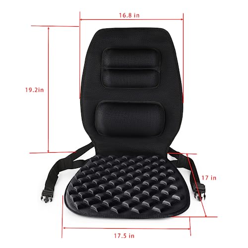 FOMI Premium Gel Cushion and Firm Back Support | Seat Cushion Pad and Upper Lower Thoracic and Lumbar Pillow for Car, Office Chair | Pressure Sore, Coccyx Pain Relief | Posture Aid (Bubble Gel)