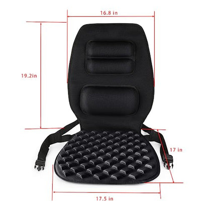 FOMI Premium Gel Cushion and Firm Back Support | Seat Cushion Pad and Upper Lower Thoracic and Lumbar Pillow for Car, Office Chair | Pressure Sore, Coccyx Pain Relief | Posture Aid (Bubble Gel)